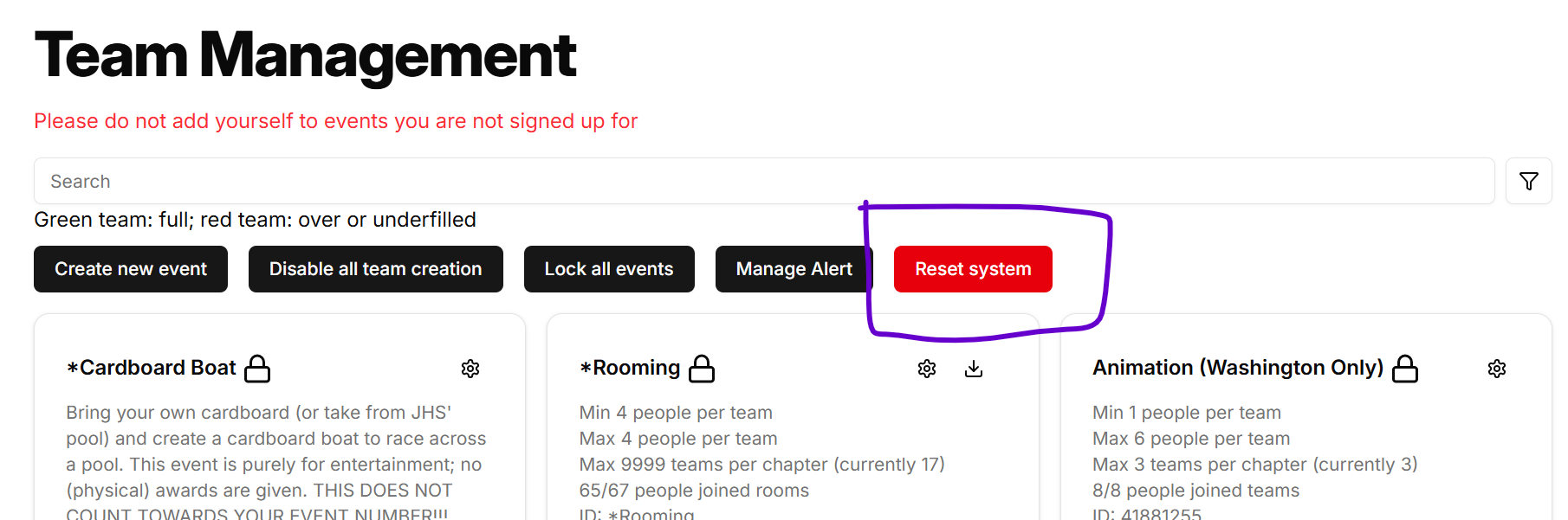 red reset system button